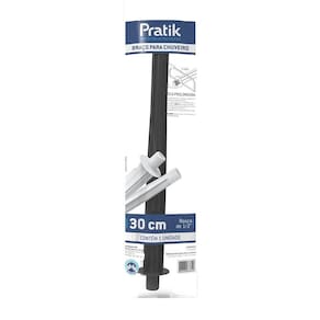 Braço de Chuveiro Pratik 30CM Preto 3008-E90P/Pk