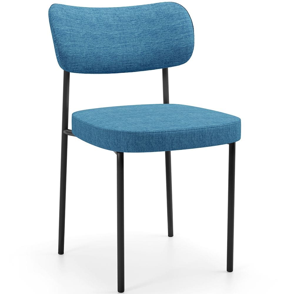 Cadeira Decorativa Para Sala De Jantar Melina L02 Linho Azul - Lyam Decor