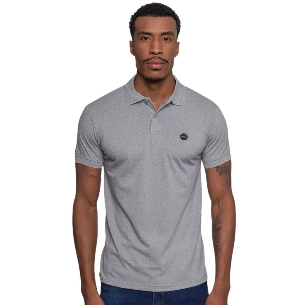 Camisa Polo Masculina Fatal Piquet Cinza Mescla 29524