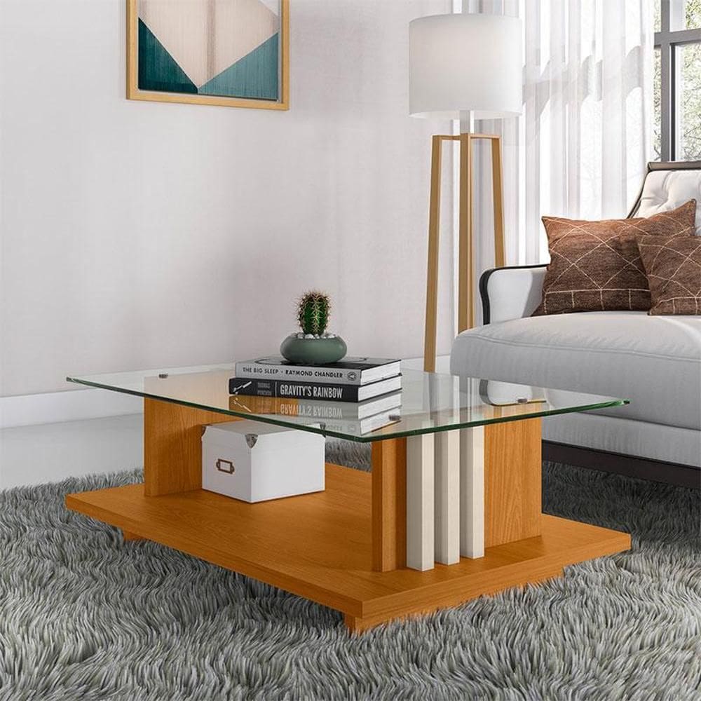 Mesa de Centro Ambiente Frizz Cinamomo Off White - Madetec