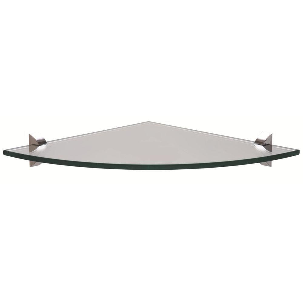 Prateleira De Vidro Tramontina Glass Canto Com Suporte Injetado 250x250x8mm