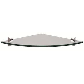 Prateleira De Vidro Tramontina Glass Canto Com Suporte Injetado 250x250x8mm