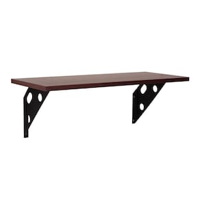 Prateleira Elite Em Madeira Pinus Com Acabamento Tabaco Borda Em Pvc E Suporte Metalico 400x250x15