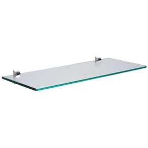 Prateleira De Vidro Tramontina Glass Reta Com Suporte Injetado 400x200x8mm