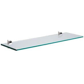 Prateleira De Vidro Tramontina Glass Reta Com Suporte Injetado 400x150x8 Mm