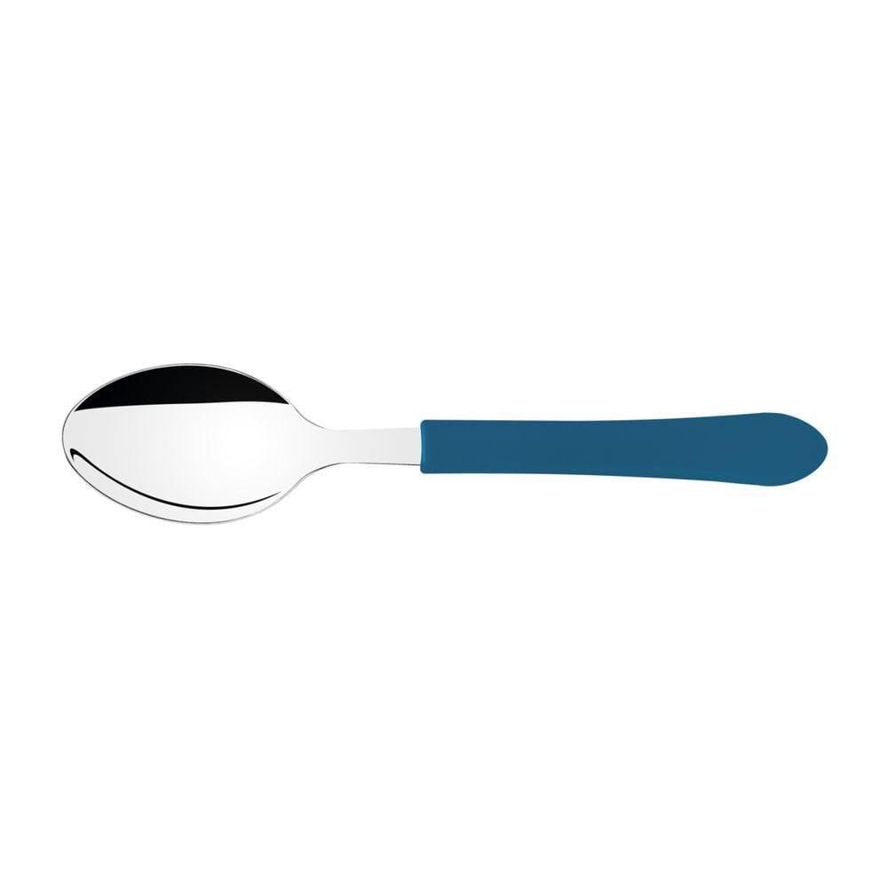 Kit 6 Colher De Mesa Tramontina Leme Inox Azul Oceano