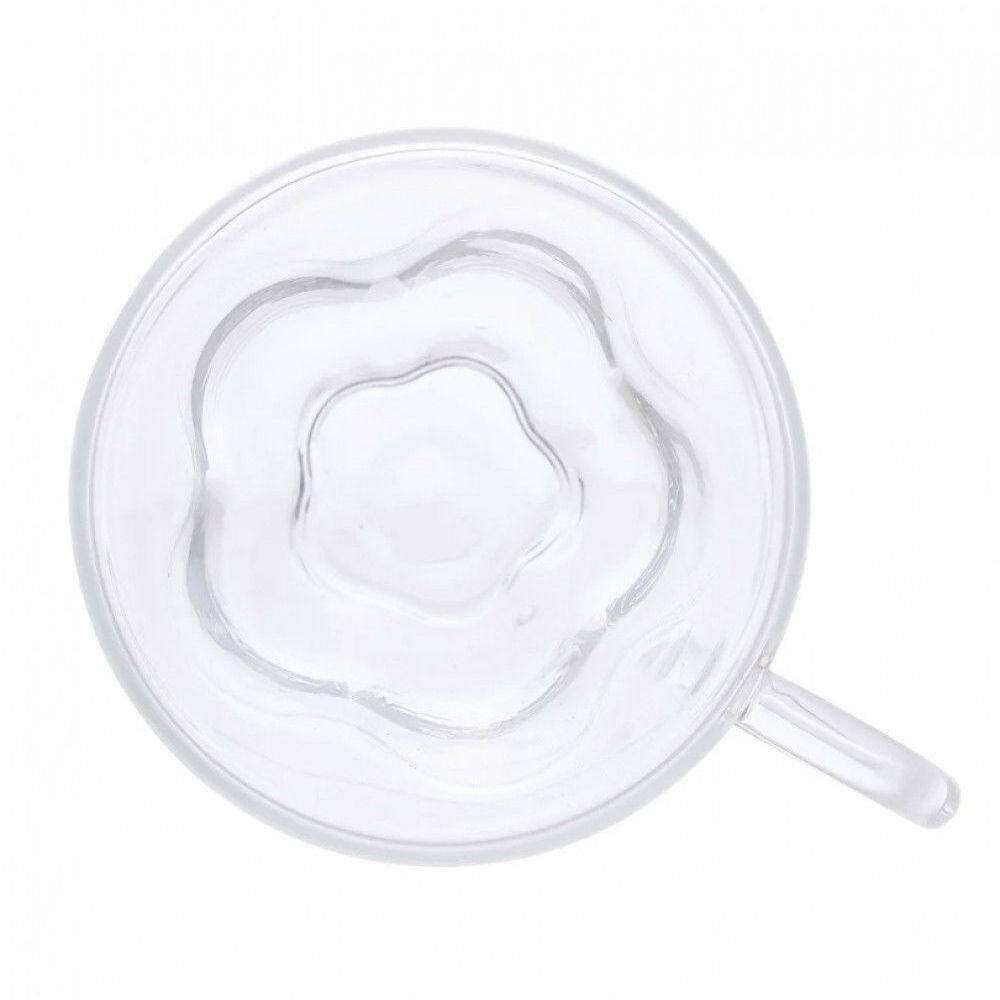 Jogo De Xícaras De Café Parede Dupla Flor Hibisco 75 Ml Lyor