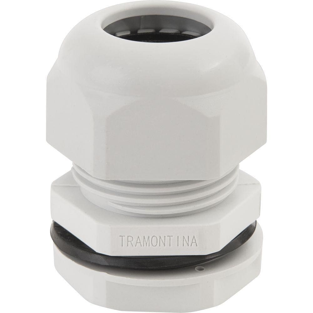 Conector Prensa-cabo 1.1-4 Polegada Tramontina Em Termoplástico Cinza Com Bucha