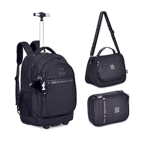 Kit Mochila Carrinho Rebecca Bonbon Lancheira + Estojo RB24519 Preto