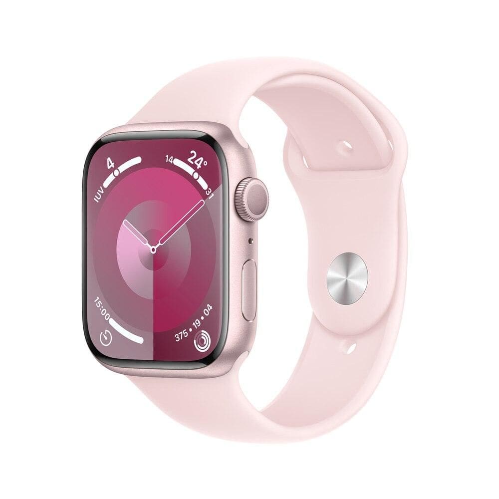 AppleWatch Series9 GPS• Caixa rosa de alumínio– 45mm• Pulseira esportiva rosa-clara– M/G