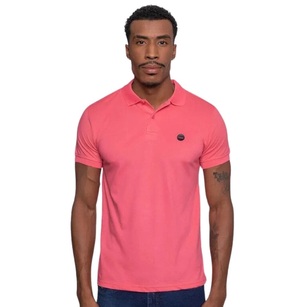 Camisa Polo Masculina Fatal Piquet Rosa Coral 29524