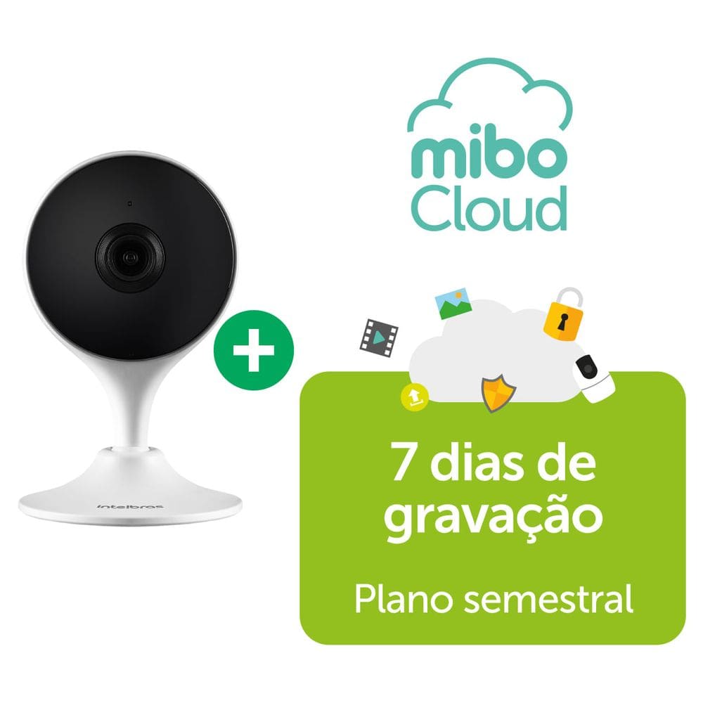 Kit Câmera Wi-Fi Interna IM3 C + Gravação em Nuvem Mibo Cloud 7 dias Semestral