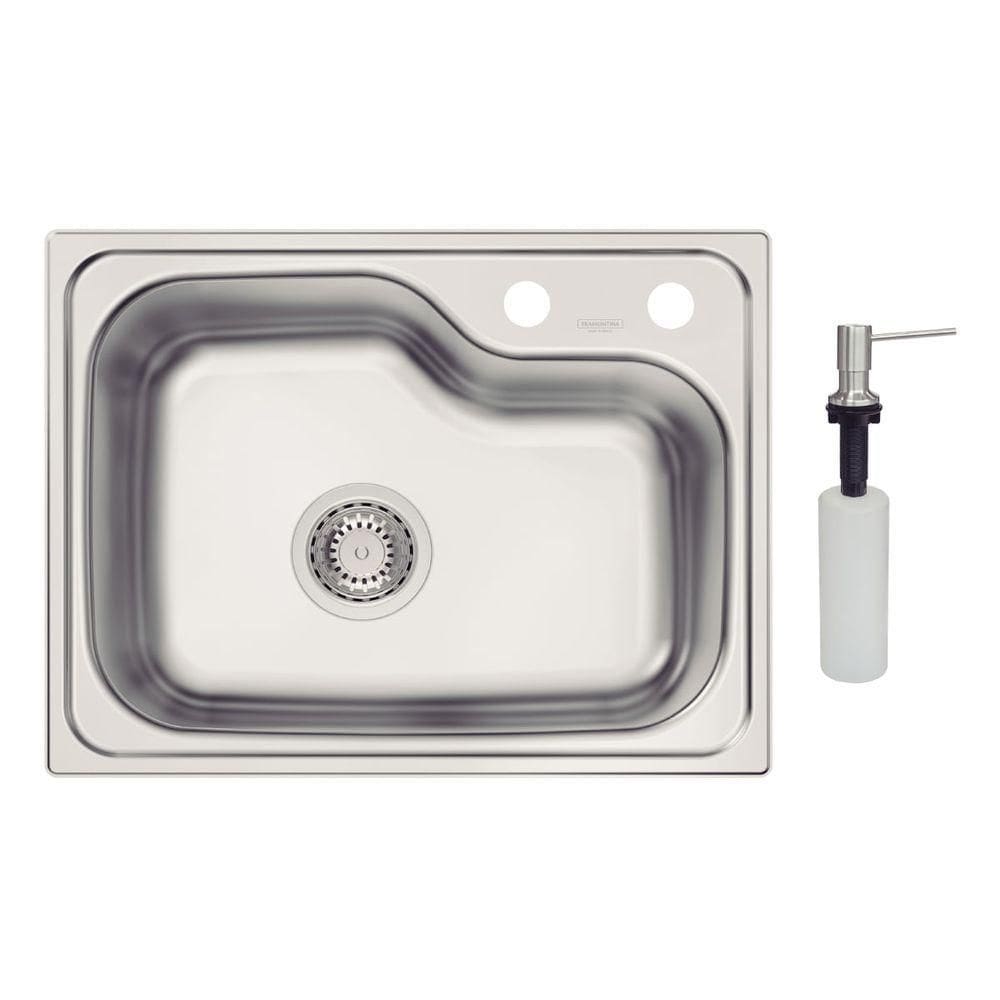Cuba Tramontina Morgana Compact 48 Fx Aço Inox Acetinado 55x42 Cm Com Dosador De Sabão