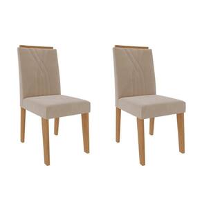 Cadeira de Cozinha Nicole Kit 2 Un Savana/Nature-Suede Nude Bege - Cimol