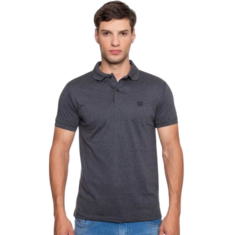 Camisa Polo Masculina Fatal Piquet Preto Mescla 29524