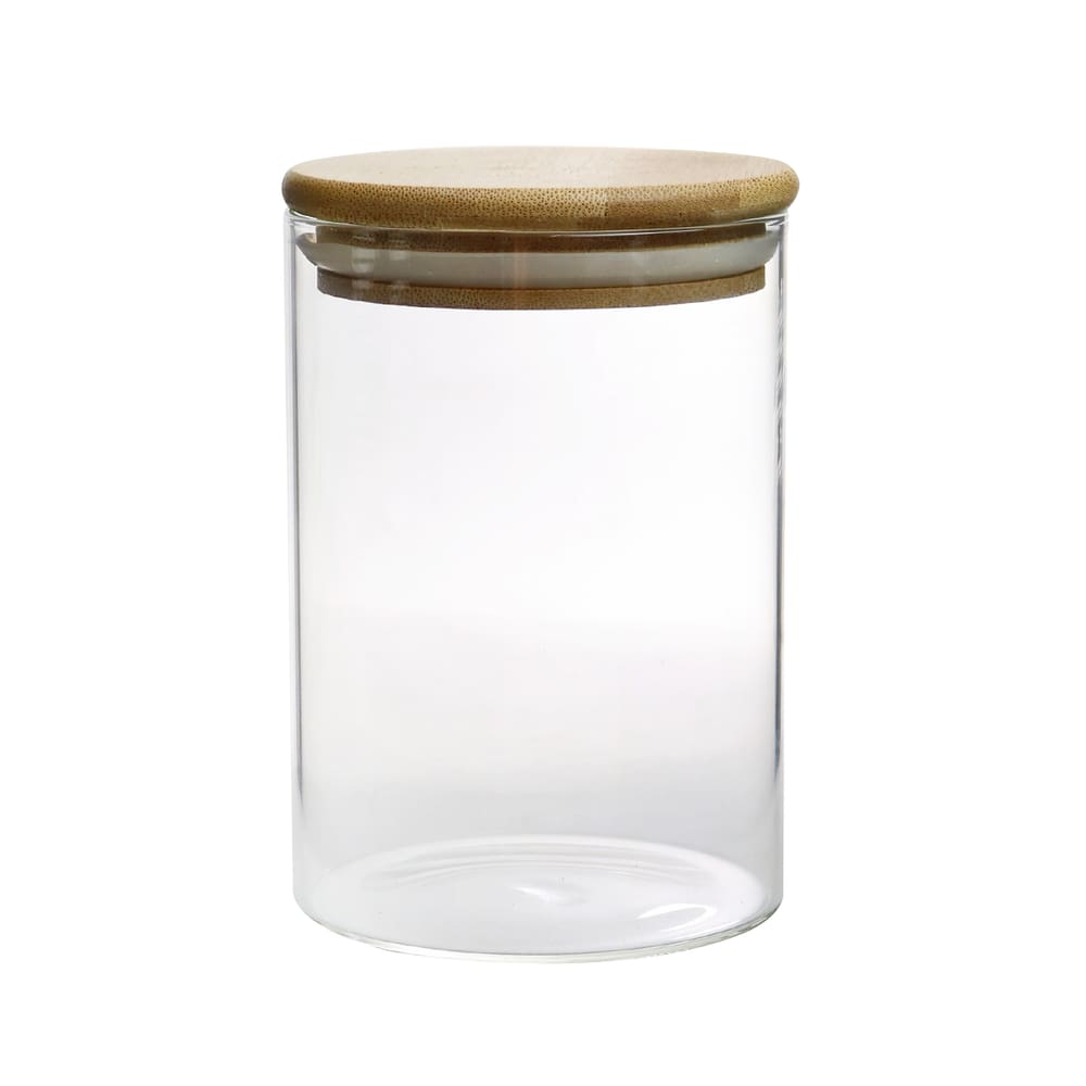 Pote Hermético De Vidro Com Tampa Bambu