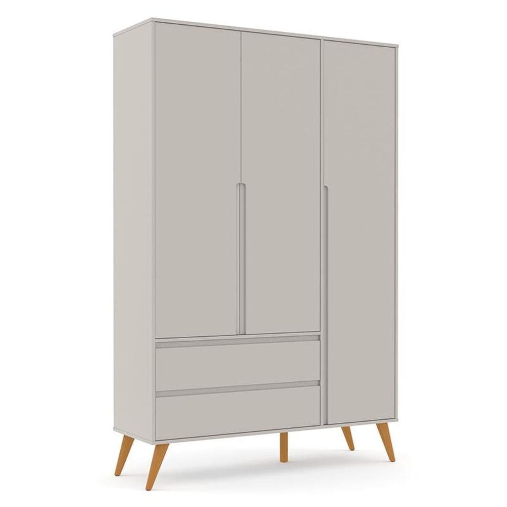Guarda Roupa Infantil 3 Portas e 2 Gavetas Retrô Clean - Matic Móveis