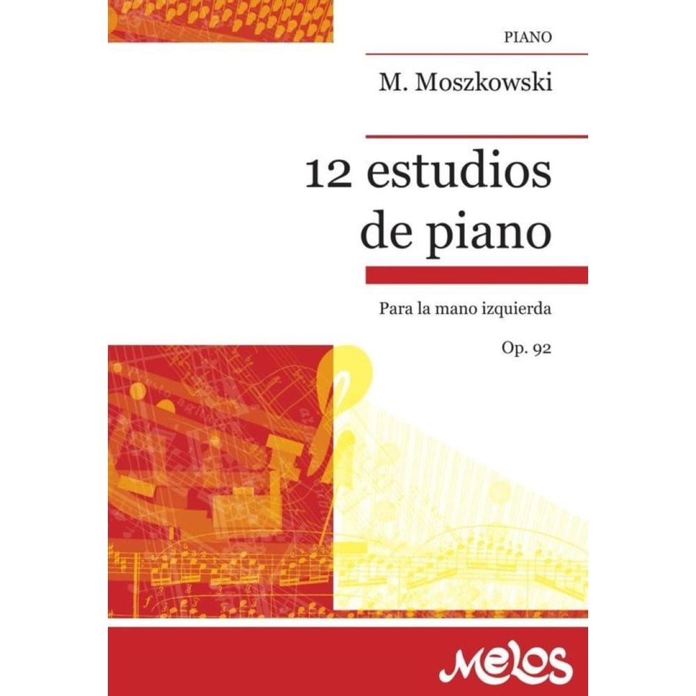 BA8779 - 12 estudios de piano para la mano izquierda Op.92 - Espanhol