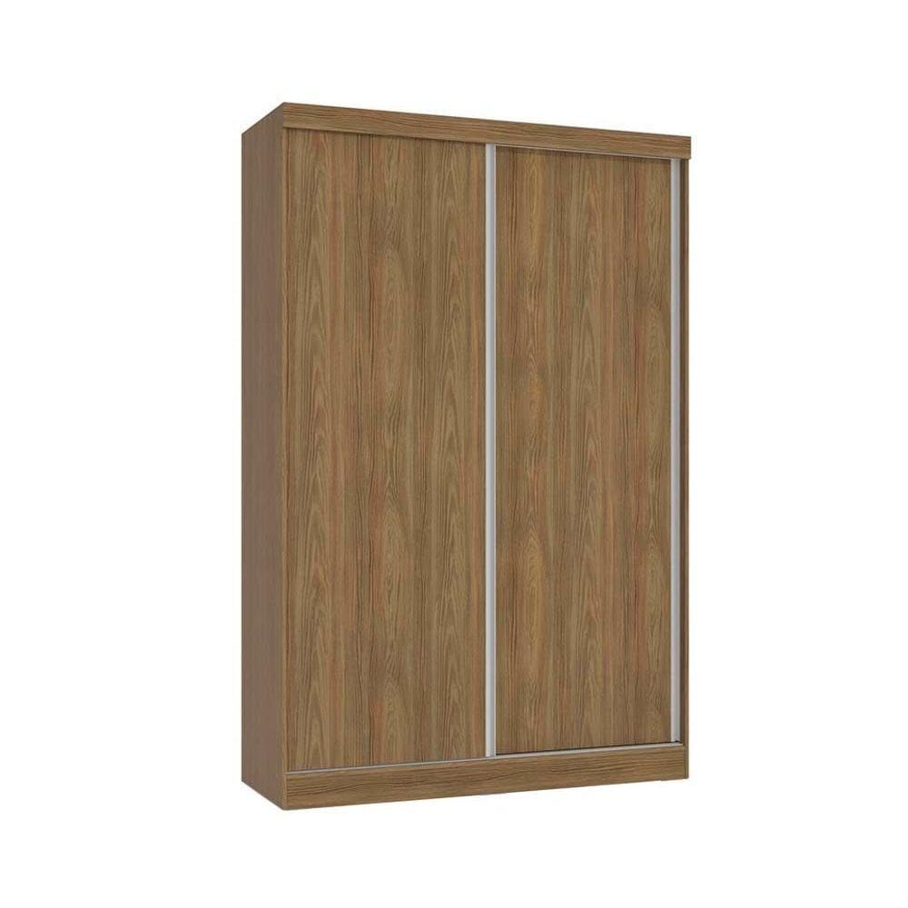 Guarda Roupa Solteiro 2 Portas de Correr e 2 Gavetas N571 Flex Nogueira/Nogueira ou Verde - Kappesberg