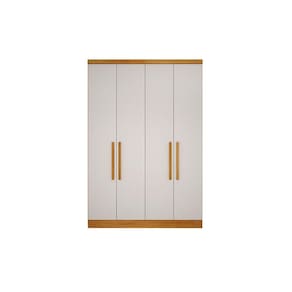 Módulo de Quarto Solteiro Guarda Roupa Rizon c/ 4 Portas e 3 Gavetas Freijo Cumaru c/ Fendi - Novo Horizonte