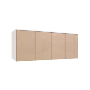Modulado de Quarto Armário Ponte Aéreo Queen Adapt N543 c/ 4 Portas Branco/Macadamia - Kappesberg