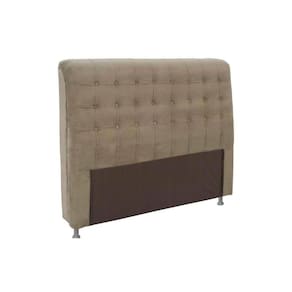 Cabeceira Cama Box Estofada Casal Dama Plus Suede Marrom Taupe - Simbal