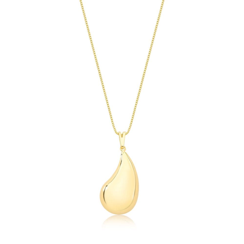 Colar Gota de Chuva Revestido em Ouro
