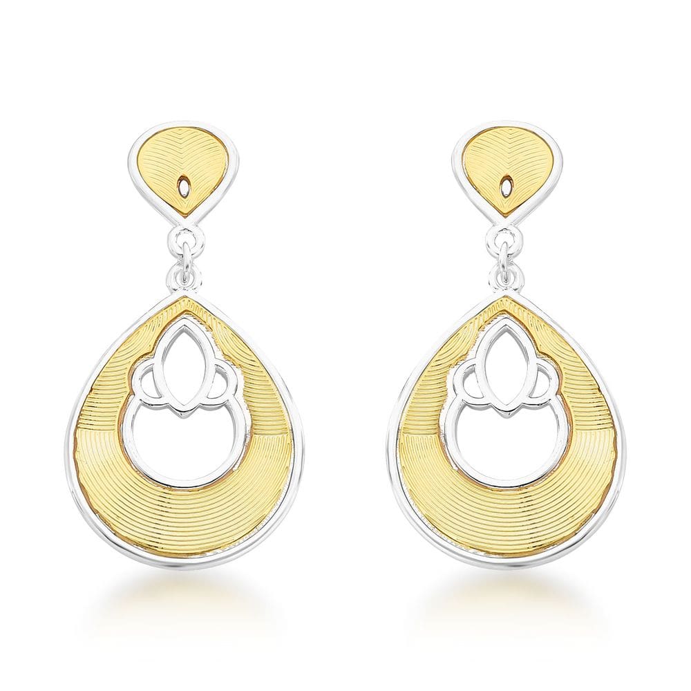 Brinco Pétala Revestido em Ouro e Prata