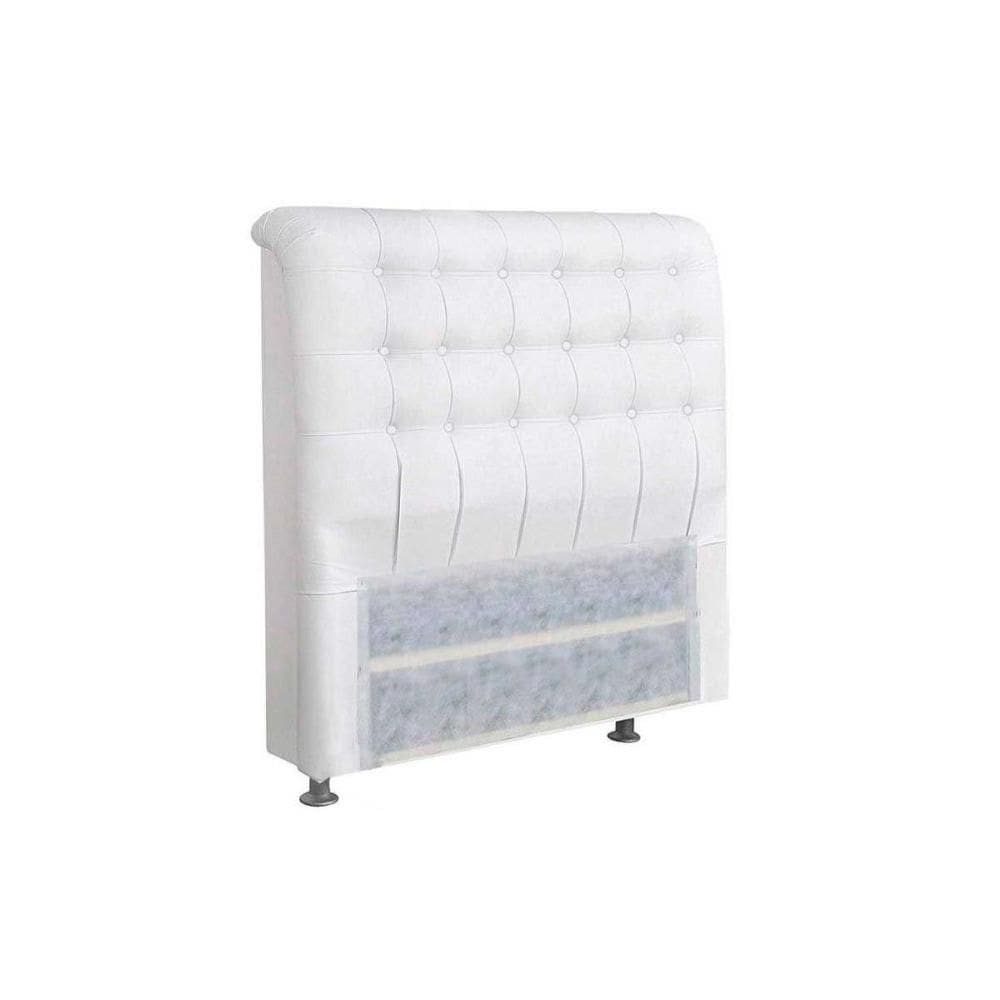 Cabeceira Cama Box Estofada Solteiro Dama Plus Courano Branco - Simbal