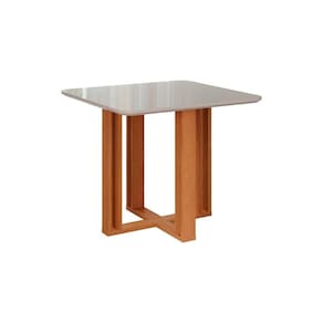 Mesa de Sala Jantar Flora c/ Tampo Madeirado 95X95cm Nature/Off White - Cimol