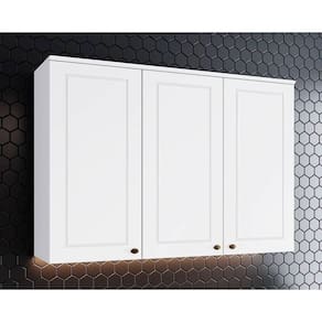 Armário Aéreo Cozinha Modulado Americana c/ 3 Portas 120cm Branco - Henn