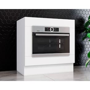 Balcão Cozinha p/Cooktop Americana Forno de Embutir s/ Tampo 80cm Branco - Henn