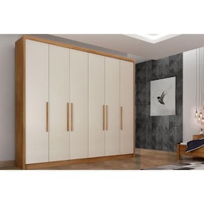 Guarda Roupa Casal 6 Portas e 8 Gavetas Santoro/Bolonha Cumaru/Fendi - Novo Horizonte