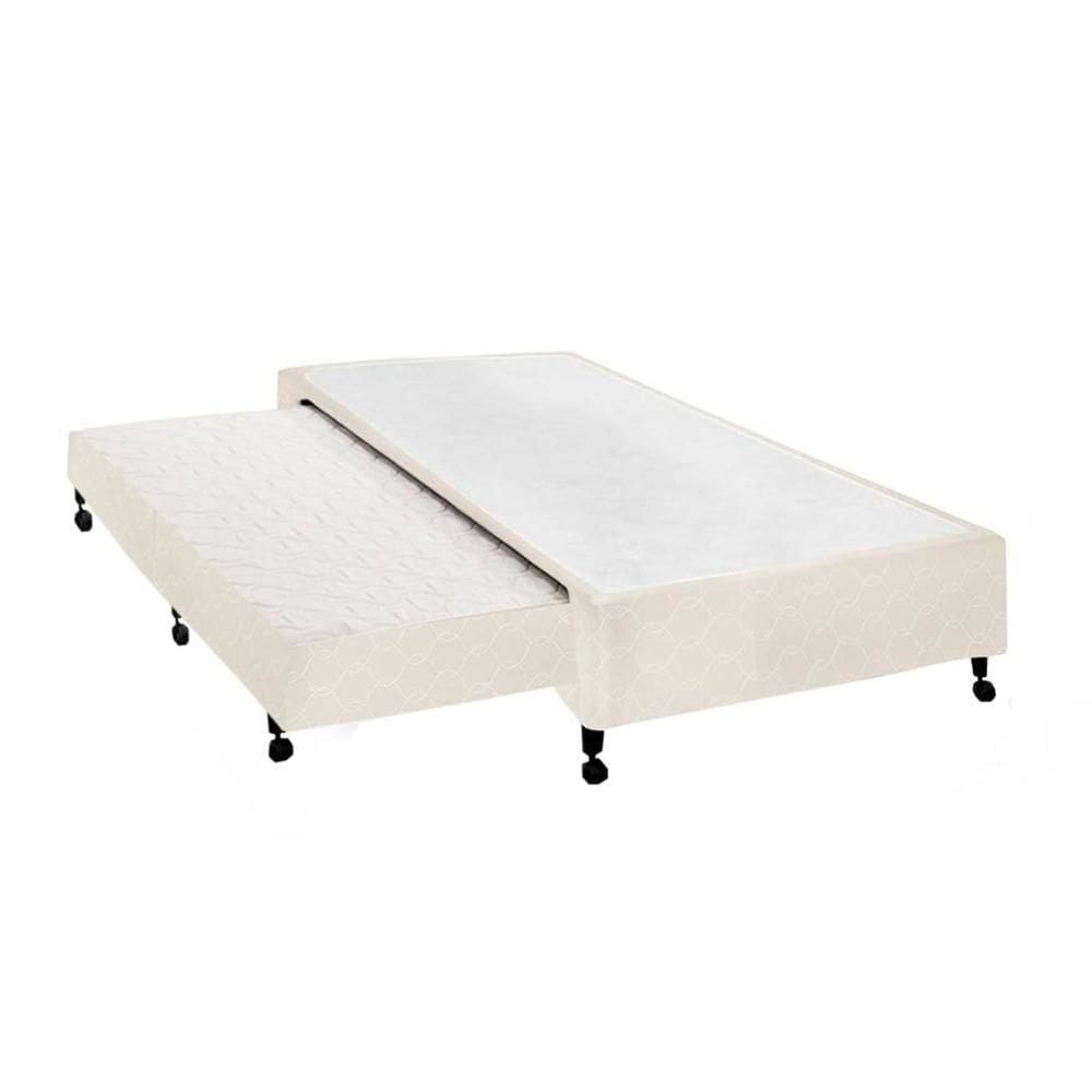 Cama Box Base c/Auxiliar Universal Solteiro Poli Tecido Clean (88x188x27) - Castor