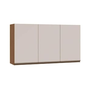 Armário Aéreo Cozinha Modulado Conecta c/ 3 Portas Off White/Ebano - Genialflex