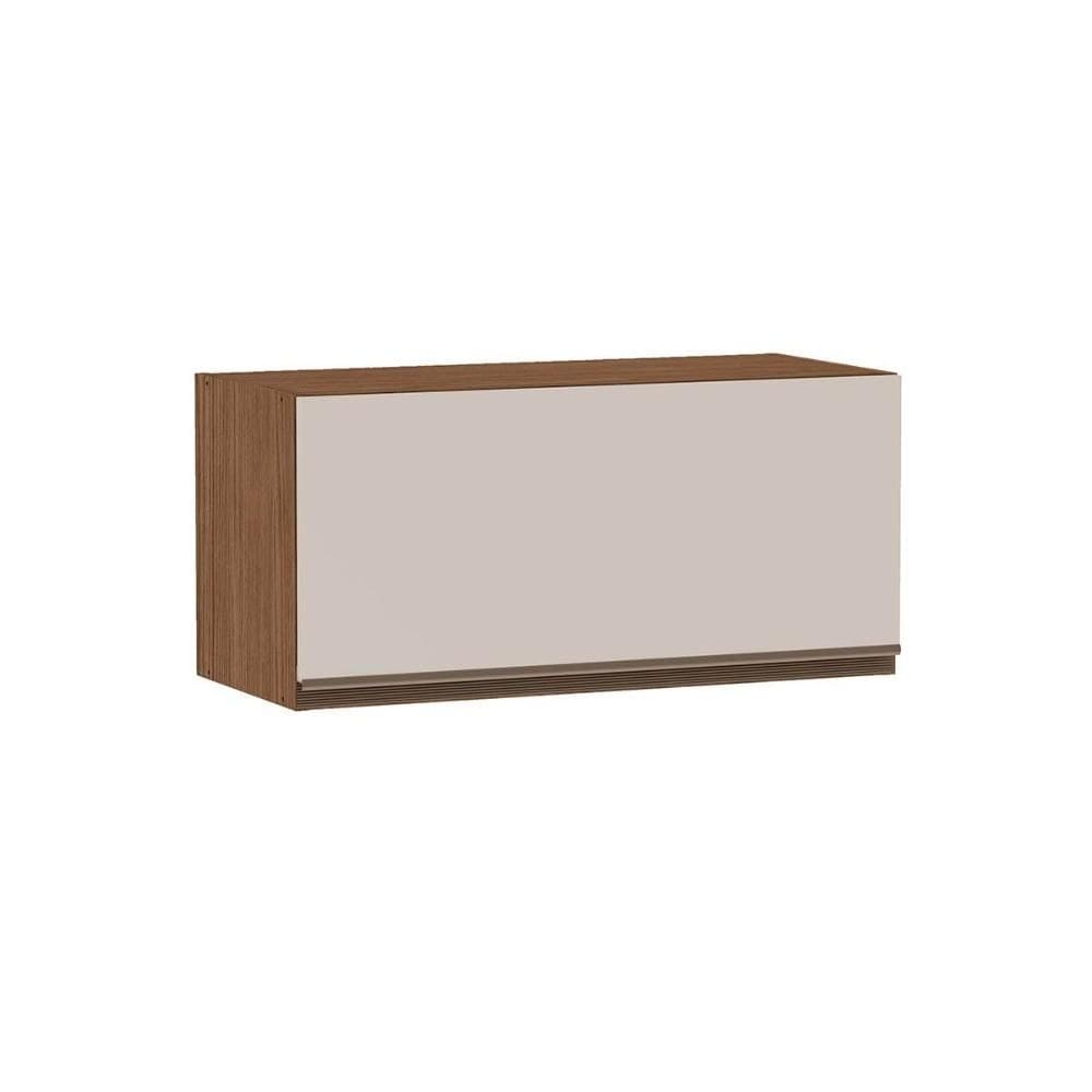 Armário Aéreo Cozinha Modulado Conecta c/ 1 Porta Basculante Off White/Ebano - Genialflex