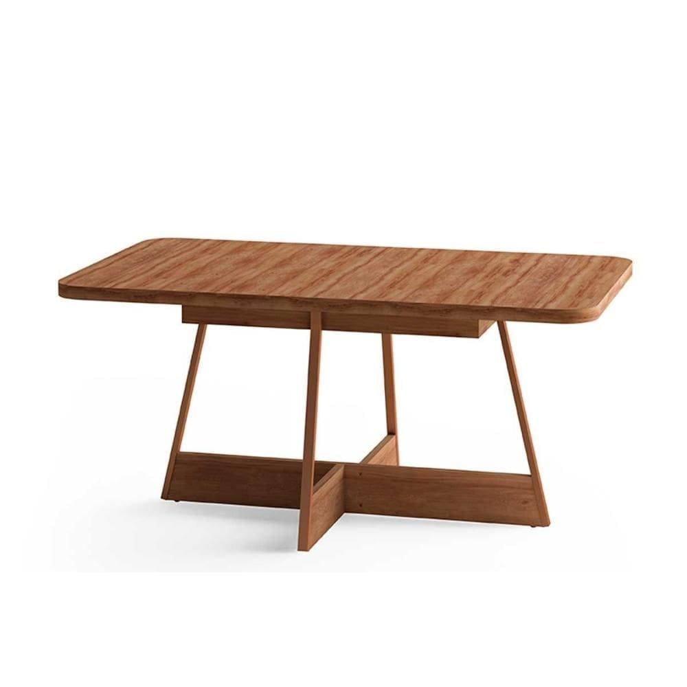 Mesa para Cozinha Átria Retangular 1592 Aço c/Tampo Madeirado 160x90cm Nogal/Freijo Rose - Carraro