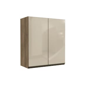 Armário Aéreo Cozinha Modulado Maxxi G765 2 Portas c/ Vidro 80cm Nogal - Kappesberg