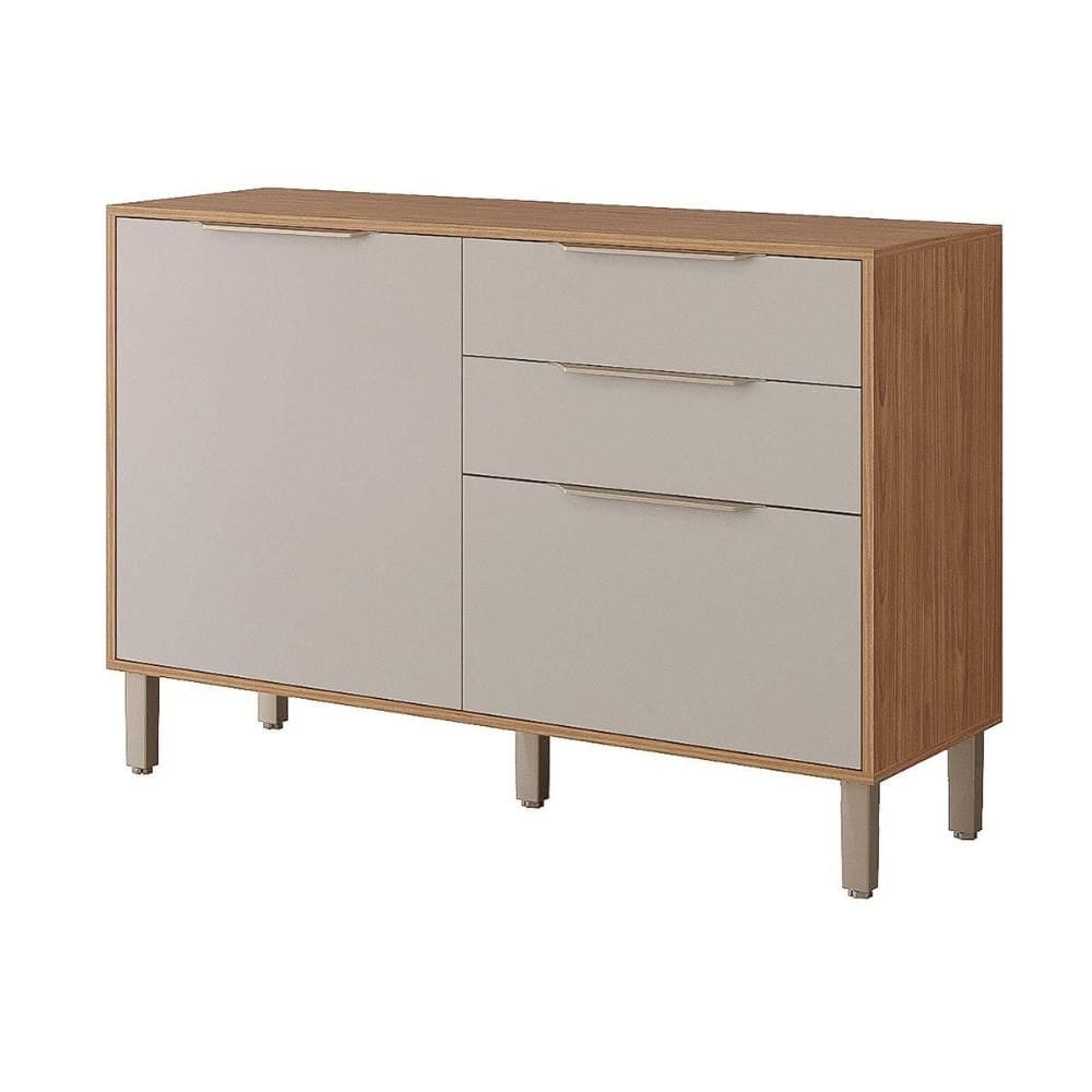 Balcão de Cozinha Modulado Divina c/2 Gavetas e 2 Portas c/Tampo 120 cm Freijo/Off White - MGM