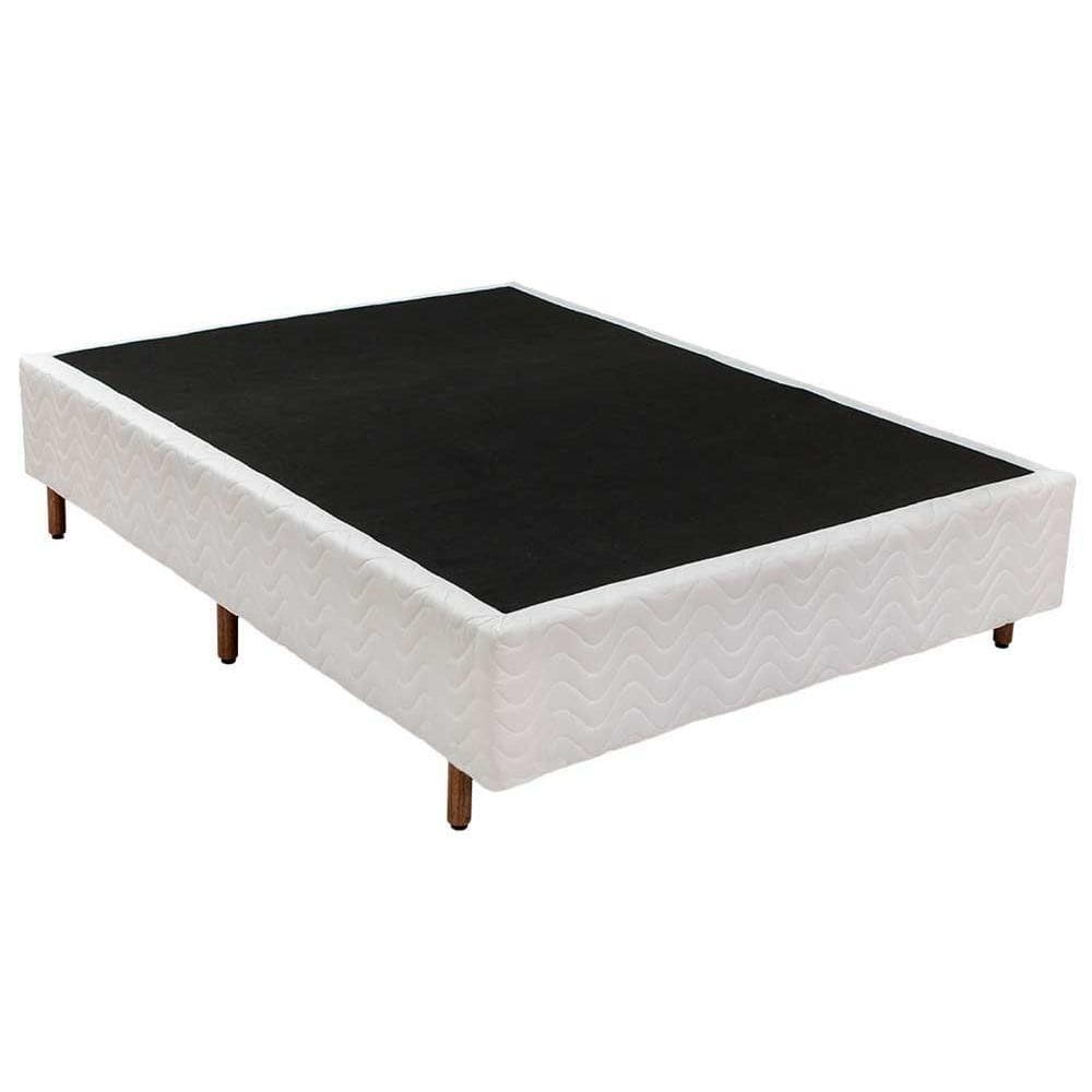 Cama Box Base Casal Universal Bordado White (138x188x20) - Polar