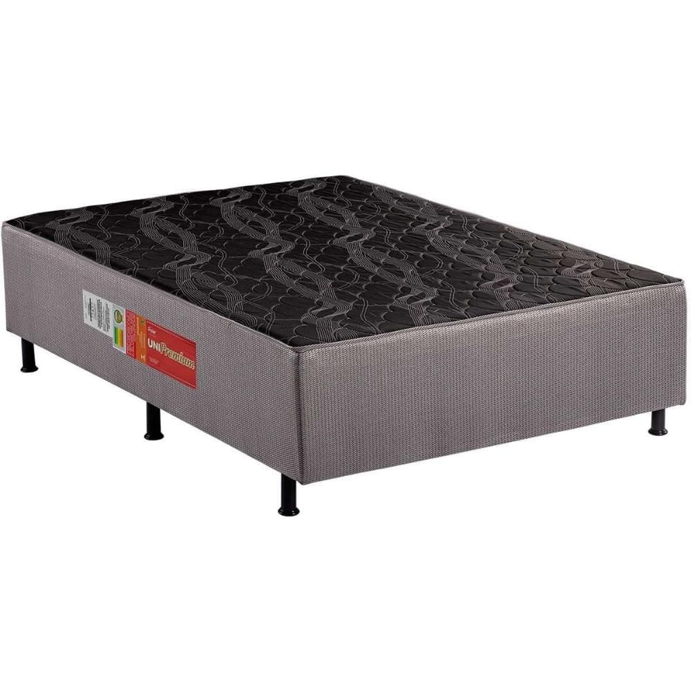 Cama Box Conjugado Casal: Colchão Ortopédico UniPremium Black (138x188x40) Polar