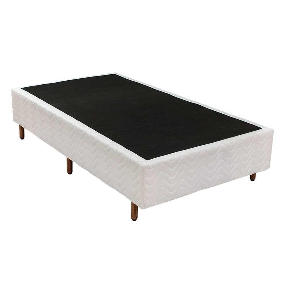 Cama Box Base Solteiro Universal Bordado White (88x188x20) - Polar