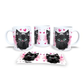 Caneca Cerâmica Personalizada Gato / Gatinho Preto - Modelo 785295