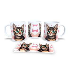 Caneca Cerâmica Personalizada Gato / Gatinho Rajado - Modelo 785298