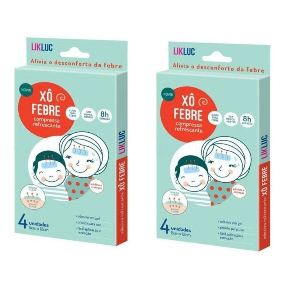 Xô Febre Adesivos Compressas Refrescante Alivio Febre Kit 2