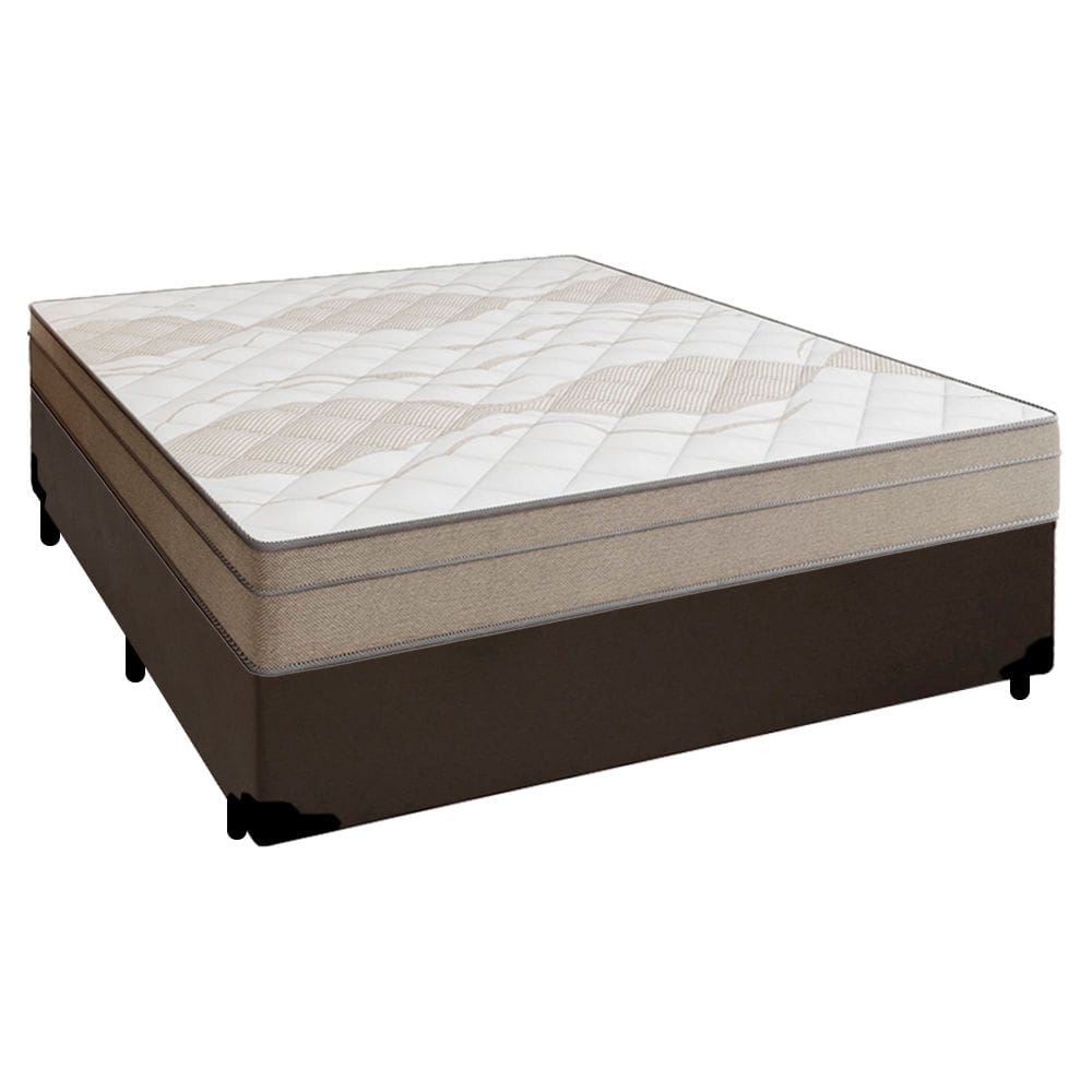 Cama Box Casal Sintético + Colchão de Molas Ensacadas Portobel Ipanema - 138x188x65cm