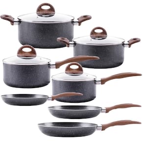 Conjunto de Panelas Antiaderente de Indução Ceramic Life Smart Plus Granito 7 Peças - Brinox