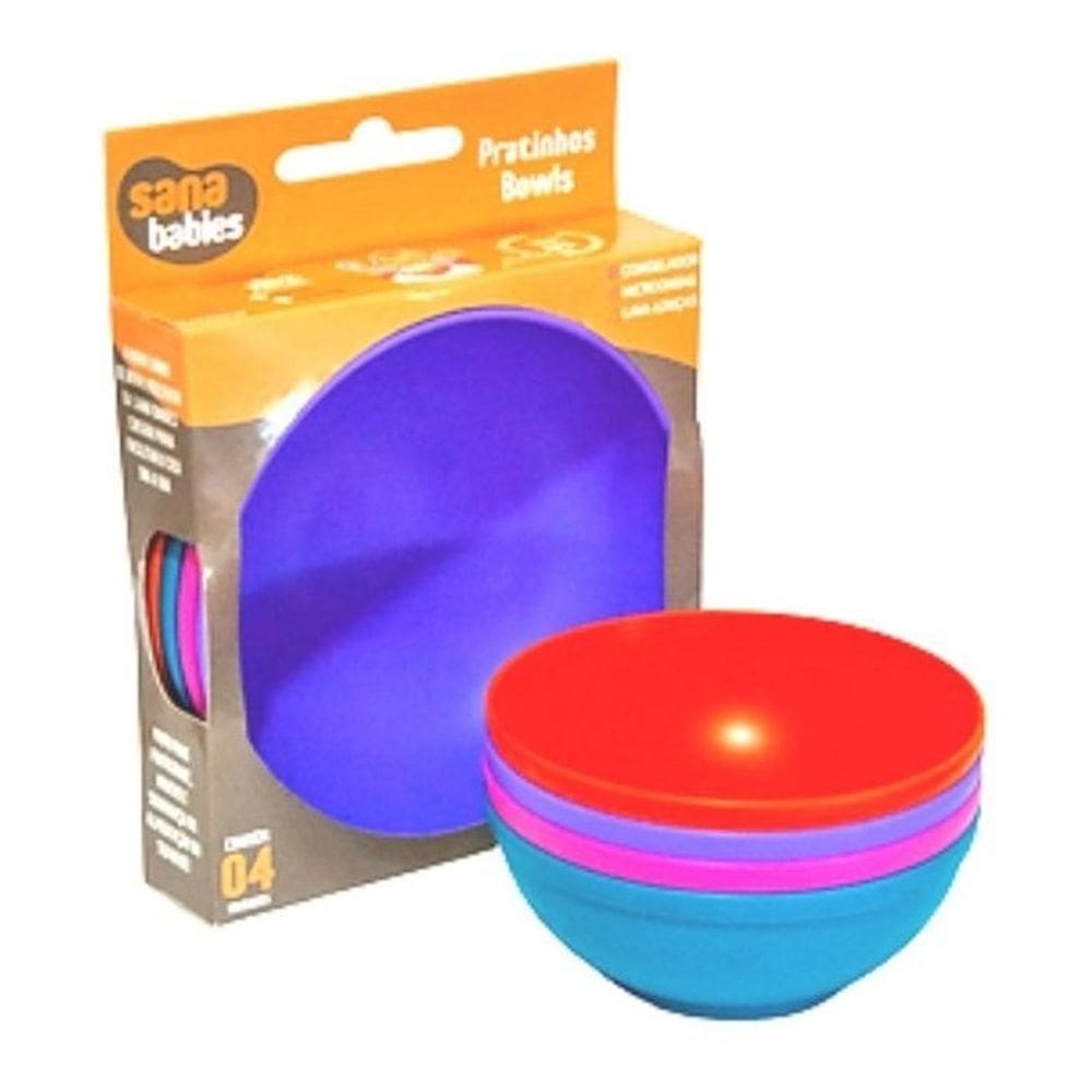 Kit Prato Bowl Com 4Uni. - 500Ml - 9329, Sana Babies