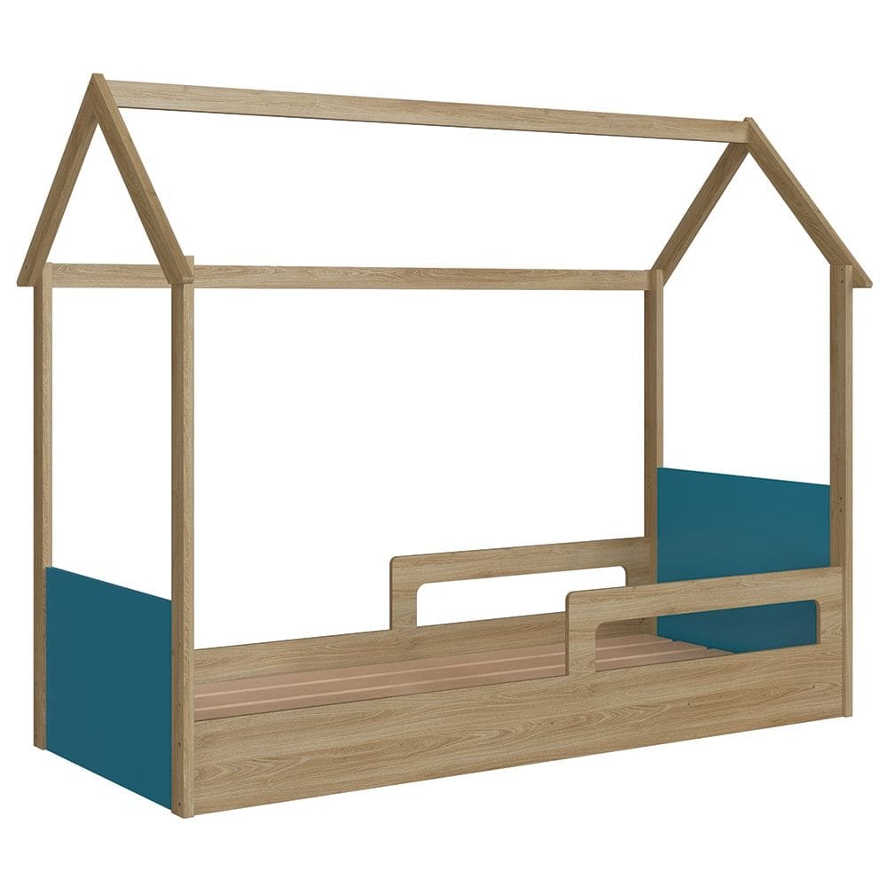 Cama Infantil Montessoriana Casinha Infix C06 Aveiro/Azul - Mpozenato