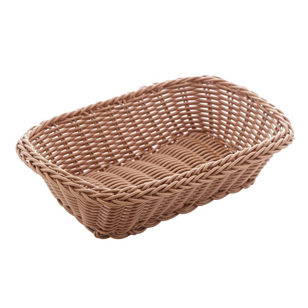 Cesta Retangular de Rattan Plástico 24cm
